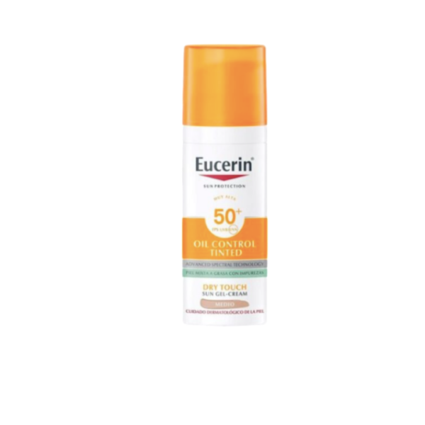 EUCERIN SUN FPS50+ TOQUE SECO FACIAL TONO MEDIO 50 ML